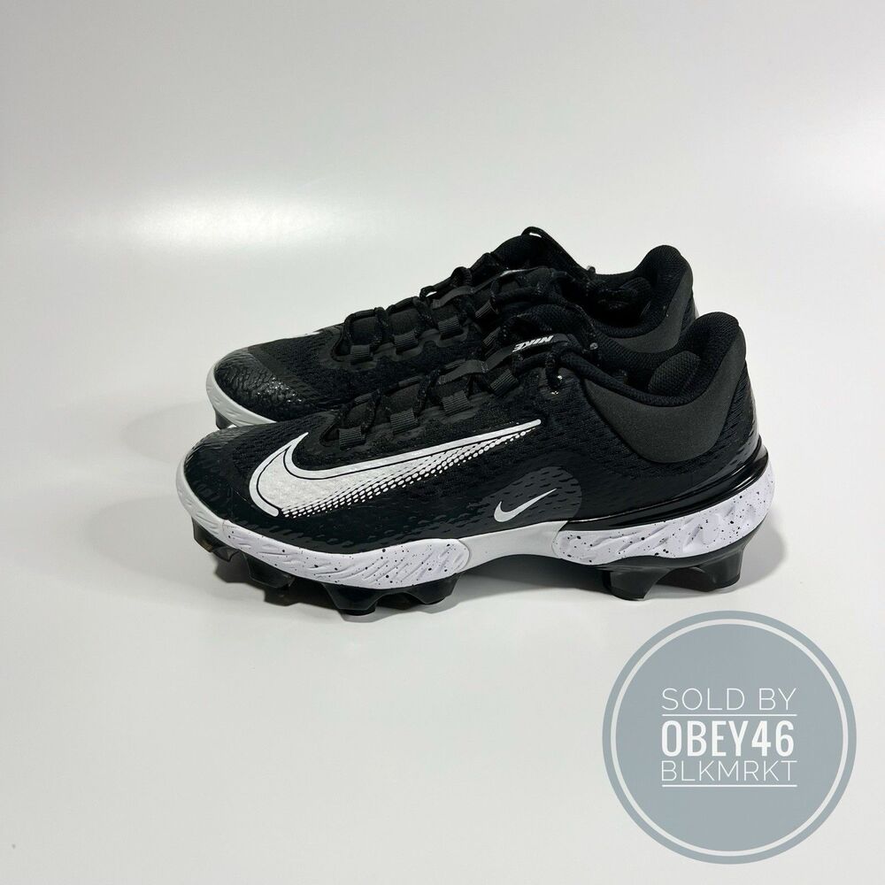 Nike Alpha Huarache Elite 4 Low MCS Black/White FD6221-003 Mens Size 10